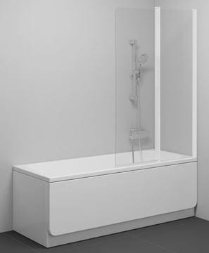 RAVAK CVS2 100 P vanová zástěna 100x150 cm, pravá, lítací, matná bílá/sklo transparent 7QRA0E00Z1 Obrázek - fotka
