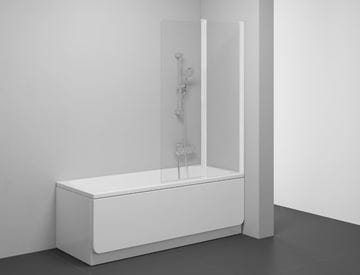RAVAK CVS2 100 P vanová zástěna 100x150 cm, pravá, lítací, matná bílá/sklo transparent 7QRA0E00Z1 Obrázek - fotka