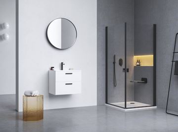 RAVAK CHROME CRV1 90 sprchové dveře 90x195 cm, lítací, černá/sklo transparent 1QV70301Z1 Obrázek - fotka