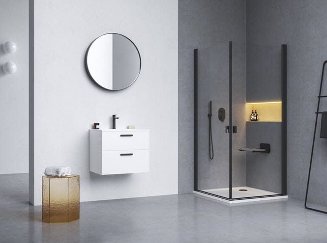RAVAK CHROME CRV1 90 sprchové dveře 90x195 cm, lítací, černá/sklo transparent 1QV70301Z1 Obrázek - fotka