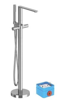 RAVAK CHROME II CR II 080.00CR.RB07A vanová baterie na podlahu, s přepínačem, se sprchovou soupravou, lesklý chrom X070456 Obrázek - fotka