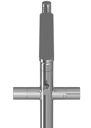 RAVAK CHROME II CR II 080.00CR.RB07A vanová baterie na podlahu, s přepínačem, se sprchovou soupravou, lesklý chrom X070456 Obrázek - fotka