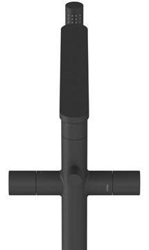 RAVAK CHROME II CR II 080.20BL.RB07A vanová baterie na podlahu, s přepínačem, se sprchovou soupravou, černá X070468 Obrázek - fotka