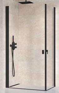 RAVAK CHROME CRV1 90 sprchové dveře 90x195 cm, lítací, černá/sklo transparent