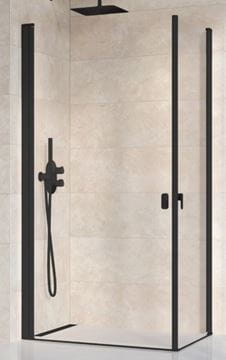 RAVAK CHROME CRV1 90 sprchové dveře 90x195 cm, lítací, černá/sklo transparent
