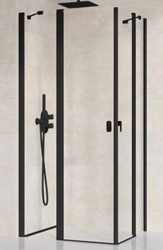 RAVAK CHROME CRV2 90 sprchové dveře 90x195 cm, lítací, černá/sklo transparent