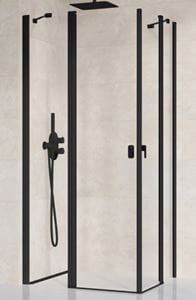 RAVAK CHROME CRV2 90 sprchové dveře 90x195 cm, lítací, černá/sklo transparent