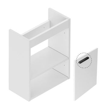 RAVAK SD CHROME II korpus skříňky pod umývátko 40x22x50 cm, úchytka černá/lesklá bílá