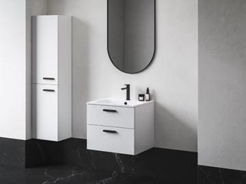 RAVAK SB CHROME II 39 L vysoká skříňka 39x29x150 cm, 2 dvířka, panty vlevo, úchytka černá/lesklá bílá X000001748 Obrázek - fotka