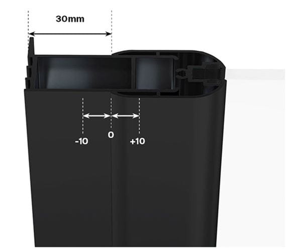 RAVAK CNPS prodloužený ustavovací profil 1950 mm, ke sprchovým koutům a dveřím, černá E778801319470 Technický nákres