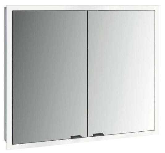 EMCO PRIME SLIM zrcadlová skříňka vestavná 80x70x14,4 cm, osvětlení s regulací stmívání a teploty světla, s vypínačem a el. zásuvkou, černá, zadní stěna zrcadlo 949713504 Obrázek - Hlavní obrázek