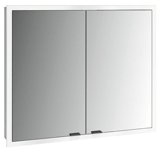 EMCO PRIME SLIM zrcadlová skříňka vestavná 80x70x14,4 cm, osvětlení s regulací stmívání a teploty světla, s vypínačem a el. zásuvkou, černá, zadní stěna bílé sklo  949713604 Obrázek - Hlavní obrázek