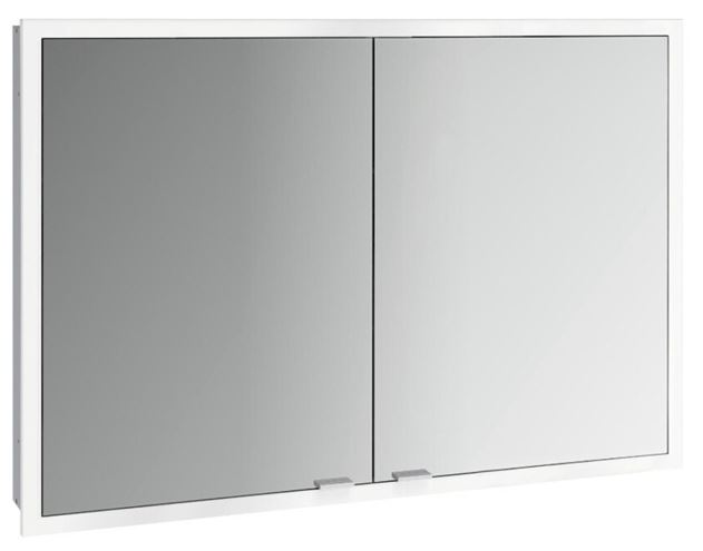 EMCO PRIME SLIM zrcadlová skříňka vestavná 100x70x14,4 cm, osvětlení s regulací stmívání a teploty světla, s vypínačem a el. zásuvkou, hliník, zadní stěna zrcadlo 949708205 Obrázek - Hlavní obrázek