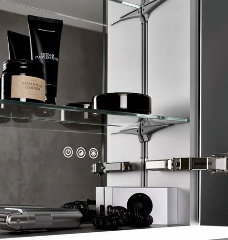 EMCO PRIME SLIM zrcadlová skříňka vestavná 140x70x14,4 cm, osvětlení s regulací stmívání a teploty světla, s vypínačem a el. zásuvkou, hliník, zadní stěna zrcadlo 949708208 Obrázek - fotka