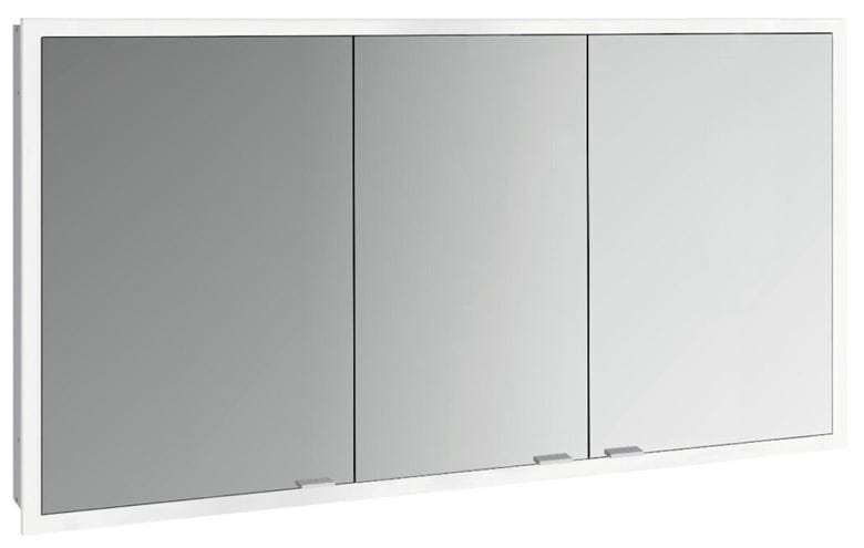 EMCO PRIME SLIM zrcadlová skříňka vestavná 140x70x14,4 cm, osvětlení s regulací stmívání a teploty světla, s vypínačem a el. zásuvkou, hliník, zadní stěna bílé sklo  949708308 Obrázek - Hlavní obrázek