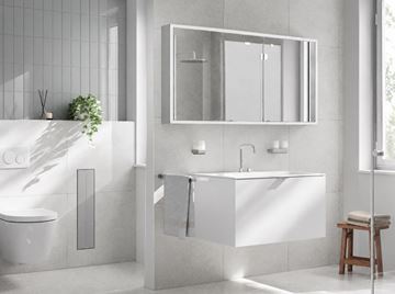 EMCO PRIME SLIM zrcadlová skříňka vestavná 160x70x14,4 cm, osvětlení s regulací stmívání a teploty světla, s vypínačem a el. zásuvkou, hliník, zadní stěna zrcadlo 949708209 Obrázek - fotka