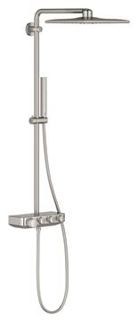 GROHE EUPHORIA SMARTCONTROL SYSTEM 310 CUBE DUO sprchový set s termostatickou baterií, horní sprcha se 2 proudy, Water Saving, ruční sprcha, tyč, hadice, supersteel infiniti