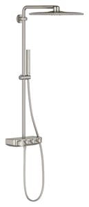 GROHE EUPHORIA SMARTCONTROL SYSTEM 310 CUBE DUO sprchový set s termostatickou baterií, horní sprcha se 2 proudy, Water Saving, ruční sprcha, tyč, hadice, supersteel infiniti