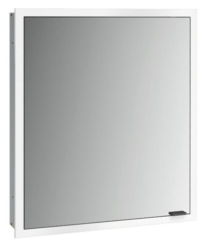 EMCO PRIME SLIM zrcadlová skříňka vestavná 60x70x14,4 cm, osvětlení s regulací stmívání a teploty světla, s vypínačem a el. zásuvkou, panty vlevo, černá, zadní stěna zrcadlo 949713501 Obrázek - Hlavní obrázek