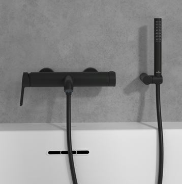 VILLEROY & BOCH SKYLA vanová nástěnná baterie, s přepínačem, matná černá TVS116003000K5 Obrázek - fotka