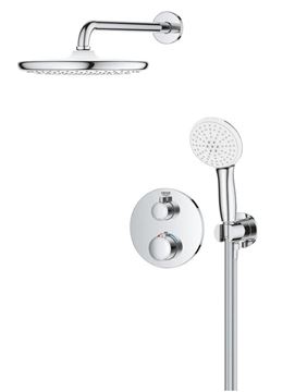 GROHE GROHTHERM sprchový set s podomítkovou termostatickou baterií, horní sprcha, ruční sprcha se 2 proudy, hadice, držák, chrom 1039960000 Obrázek - fotka