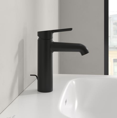 VILLEROY & BOCH SKYLA umyvadlová stojánková baterie, s odtokovou soupravou, matná černá TVW116005000K5 Obrázek - fotka