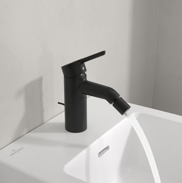 VILLEROY & BOCH SKYLA bidetová stojánková baterie, s odtokovou soupravou, matná černá TVB116001000K5 Obrázek - fotka