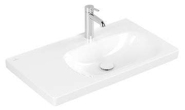 VILLEROY & BOCH SKYLA umyvadlo 80 cm, s otvorem pro baterii, bez přepadu, CeramicPlus, alpská bílá 5A52R2R1 Obrázek - fotka