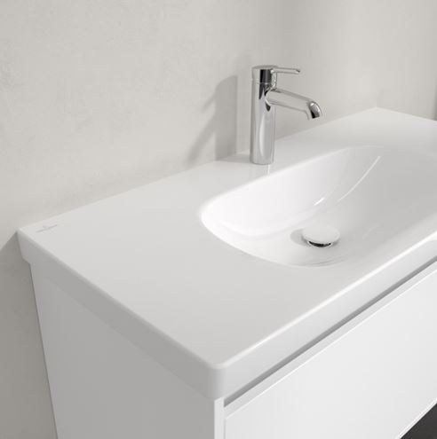 VILLEROY & BOCH SKYLA umyvadlo 100 cm, s otvorem pro baterii, bez přepadu, CeramicPlus, alpská bílá 5A51A2R1 Obrázek - fotka