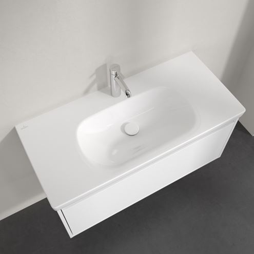 VILLEROY & BOCH SKYLA umyvadlo 100 cm, s otvorem pro baterii, bez přepadu, CeramicPlus, alpská bílá 5A51A2R1 Obrázek - fotka