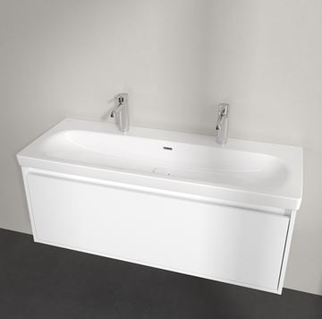 VILLEROY & BOCH SKYLA umyvadlo 120 cm, se 2 otvory pro baterie a přepadem, alpská bílá 5A51C401 Obrázek - fotka