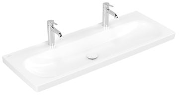 VILLEROY & BOCH SKYLA umyvadlo 120 cm, se 2 otvory pro baterie, bez přepadu, alpská bílá 5A51C201 Obrázek - fotka