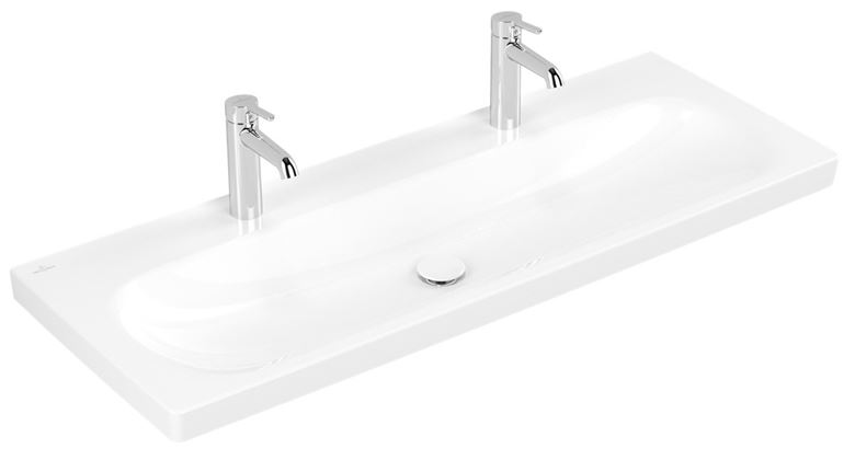 VILLEROY & BOCH SKYLA umyvadlo 120 cm, se 2 otvory pro baterie, bez přepadu, alpská bílá 5A51C201 Obrázek - fotka