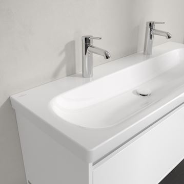 VILLEROY & BOCH SKYLA umyvadlo 120 cm, se 2 otvory pro baterie, bez přepadu, CeramicPlus, alpská bílá 5A51C2R1 Obrázek - fotka