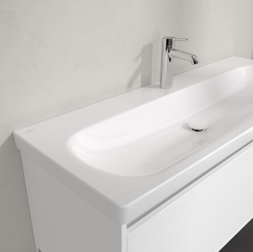 VILLEROY & BOCH SKYLA umyvadlo 120 cm, s otvorem pro baterii, bez přepadu, CeramicPlus, alpská bílá 5A51C1R1 Obrázek - fotka