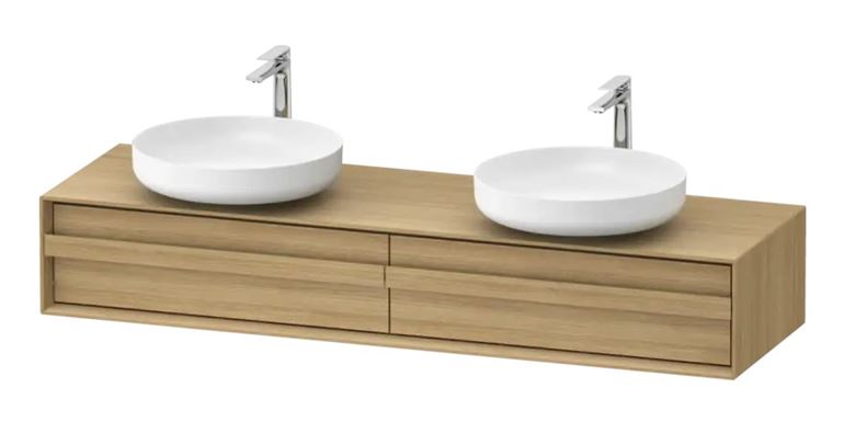 DURAVIT OCAVO skříňka pod 2 umyvadla 160x48x26,8 cm, 2 zásuvky, přírodní dub OC50930H5H50000 Obrázek - Hlavní obrázek