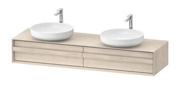 DURAVIT OCAVO skříňka pod 2 umyvadla 160x48x26,8 cm, 2 zásuvky, světlý dub