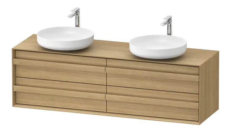 DURAVIT OCAVO skříňka pod 2 umyvadla 160x48x49,3 cm, 4 zásuvky, přírodní dub OC50970H5H50000 Obrázek - Hlavní obrázek