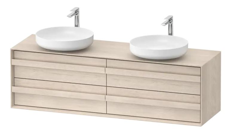 DURAVIT OCAVO skříňka pod 2 umyvadla 160x48x49,3 cm, 4 zásuvky, světlý dub OC50970H7H70000 Obrázek - Hlavní obrázek