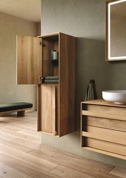 DURAVIT OCAVO nízká skříňka 40x36x132 cm, 2 dvířka, panty vlevo, přírodní dub OC1148LH5H50000 Obrázek - fotka