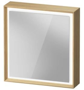 DURAVIT OCAVO zrcadlová skříňka 67x72x16 cm, osvětlení s regulací stmívání a el. zásuvkou, panty vlevo, dřevo, přírodní dub