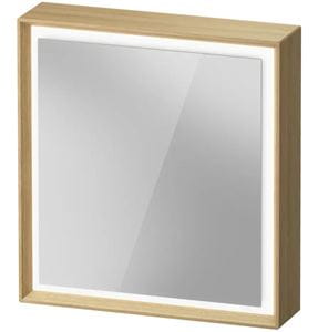 DURAVIT OCAVO zrcadlová skříňka 67x72x16 cm, osvětlení s regulací stmívání a el. zásuvkou, panty vpravo, dřevo, přírodní dub