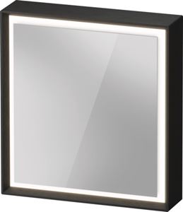 DURAVIT OCAVO zrcadlová skříňka 67x72x16 cm, osvětlení s regulací stmívání a el. zásuvkou, panty vlevo, dřevo, černý dub