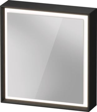 DURAVIT OCAVO zrcadlová skříňka 67x72x16 cm, osvětlení s regulací stmívání a el. zásuvkou, panty vpravo, dřevo, černý dub