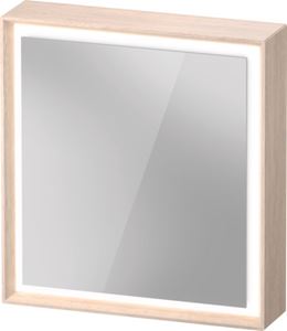DURAVIT OCAVO zrcadlová skříňka 67x72x16 cm, osvětlení s regulací stmívání a el. zásuvkou, panty vpravo, dřevo, světlý dub