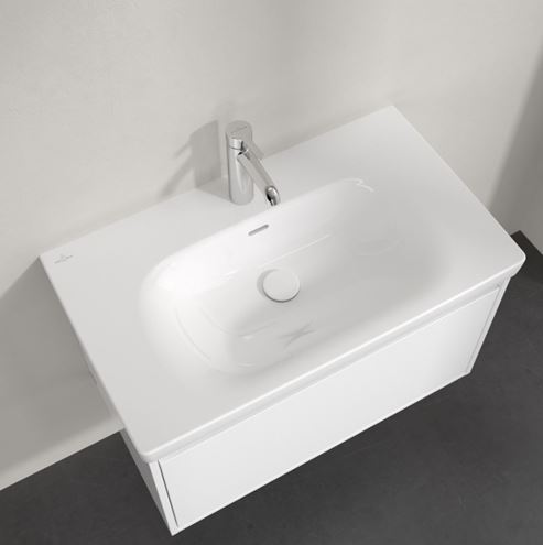 VILLEROY & BOCH SKYLA umyvadlo 80 cm, s otvorem pro baterii a přepadem, CeramicPlus, alpská bílá 5A5180R1 Obrázek - fotka
