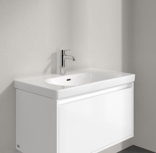 VILLEROY & BOCH SKYLA umyvadlo 80 cm, s otvorem pro baterii a přepadem, CeramicPlus, alpská bílá 5A5180R1 Obrázek - fotka