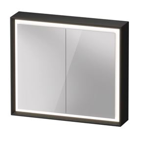 DURAVIT OCAVO zrcadlová skříňka 82x72x16 cm, osvětlení s regulací stmívání a el. zásuvkou, dřevo, černý dub