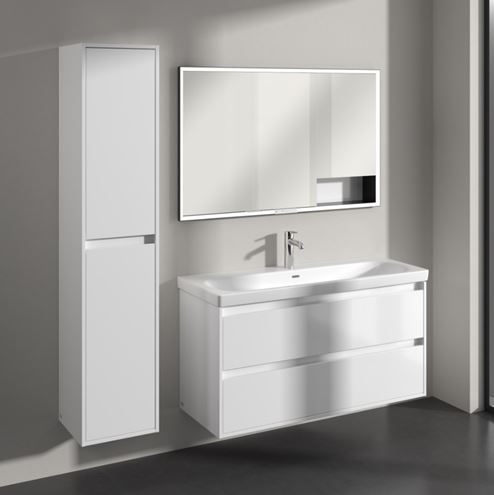 VILLEROY & BOCH SKYLA vysoká skříňka 35x34,8x170 cm, 2 dvířka, panty vlevo, brilliant white C80100VE Obrázek - fotka