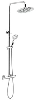 NOVASERVIS TITANIA PURE sprchový set s termostatickou baterií, horní sprcha, ruční sprcha se 3 proudy, teleskopická tyč, hadice, chrom
